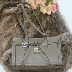 Dooney & Bourke Pebble Leather East West tassel Tote / Satchel Bag / Purse